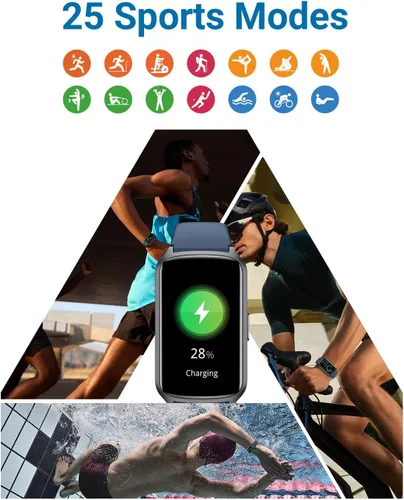 Miniatura 3 de Amzhero Rastreador de salud y fitness con monitor de frecuencia cardíaca 24/7, oxígeno en sangre, presión arterial, rastreador de sueño