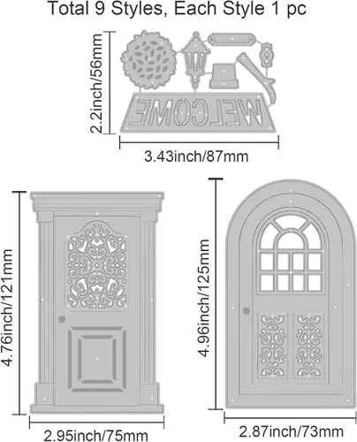 Miniatura 6 de GLOBLELAND Troqueles de Corte de Puertas de Arte para Hacer Tarjetas Troquel de Corte de Felpudo de Bienvenida para Bricolaje Scrapbooking Diario