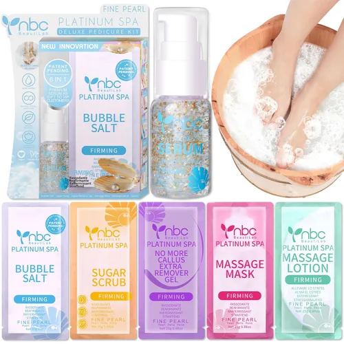 Miniatura 36 de Juego de spa de pedicura para pies, kit de pedicura para el hogar con sal de baño, loción hidratante de crema exfoliante para pies, cuidado de pies