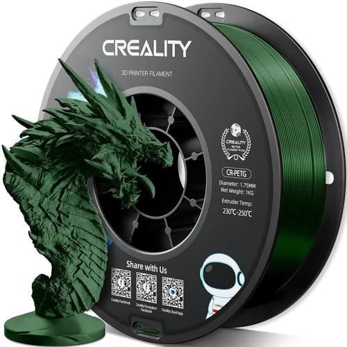 Miniatura 33 de Filamento PETG oficial para impresora 3D Creality de 0.069 in, 2.2 lbs, alta precisión, fuerte dureza, inodoro, mejor flujo, impresión 3D resistente