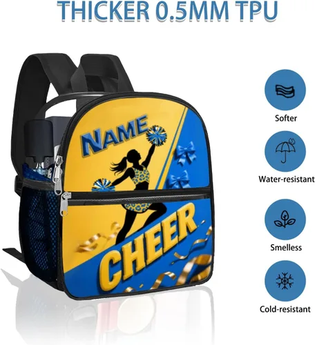 Miniatura 4 de Mochila transparente personalizada para niñas, mochila escolar de porristas de 12 x 6 x 12 pulgadas para mujeres, niños, adolescentes Azul