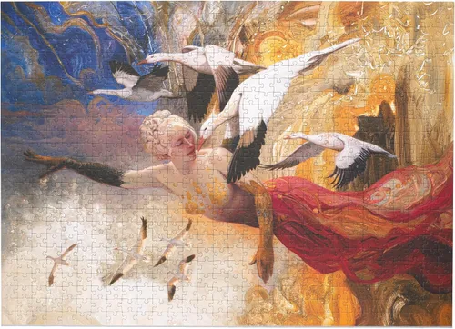 Miniatura 2 de Art & Fable Puzzle Company Julie Bell - Rompecabezas para adultos de 750 piezas de arte fino de Migración trascendente