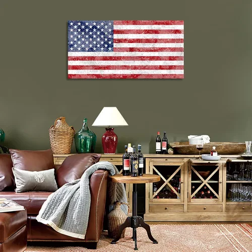 Miniatura 7 de Lienzo con la bandera estadounidense para pared, cuadros de pared de la antigua gloria de los Estados Unidos, decoración de pared de sala de estar