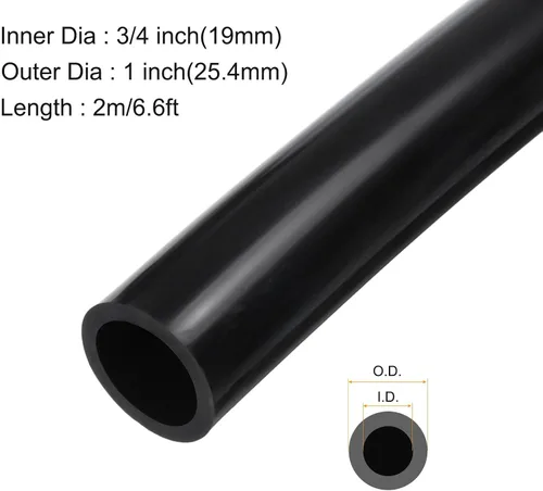 Miniatura 2 de Tubería de Silicona Negra Industrial de 6.6 pies 3/4" ID x 1" OD Tubería de Plástico Pura Mangueras de Silicona para Bomba Sifonado Drenaje Riego
