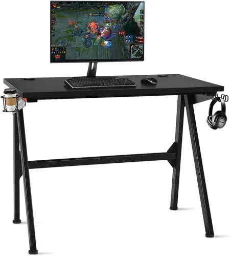 Tangkula E Sports - Escritorio para computadora para videojuegos, estación de trabajo profesional para jugadores con soporte para tazas, gancho para