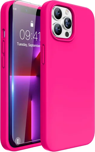 Miniatura 14 de Miracase Funda diseñada para iPhone 13 Pro Max con protector de pantalla, [forro de microfibra suave antiarañazos], funda protectora de silicona