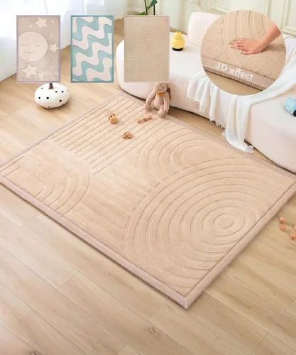 Miniatura 21 de Hakuna Matte - Alfombra de juego prémium para bebé de terciopelo coral ultrasuave con espuma viscoelástica, antideslizante, resistente al agua,