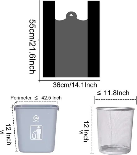 Miniatura 2 de Counts - Bolsas de basura pequeñas supergruesas con asa, bolsas de basura negras de 4 galones para cocina, oficina, viajes y hogar (200 unidades)