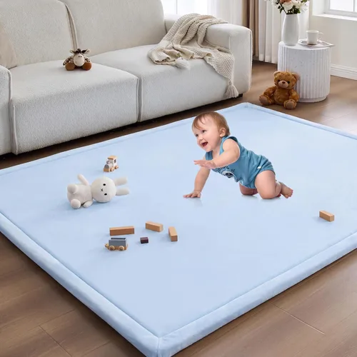 Miniatura 42 de Alfombra de juego para acostar al bebé, alfombrilla para guardería, tapete tipo tatami de espuma viscoelástica de 1.3 pulgadas de grosor, para bebés