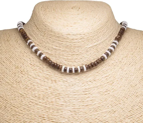 Miniatura 29 de BlueRica Collar de cuentas de concha de coco y puka (18")