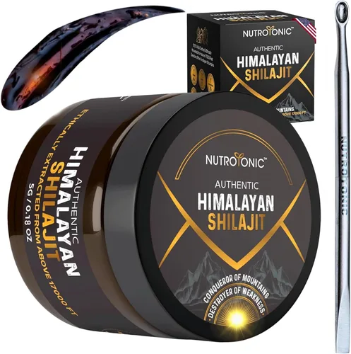 NutroTonic Auténtico Shilajit del Himalaya | El más potente 60 días secado al sol | 40X Nano filtrado | 86.7% ácido fúlvico, 8.7% ácido húmico |