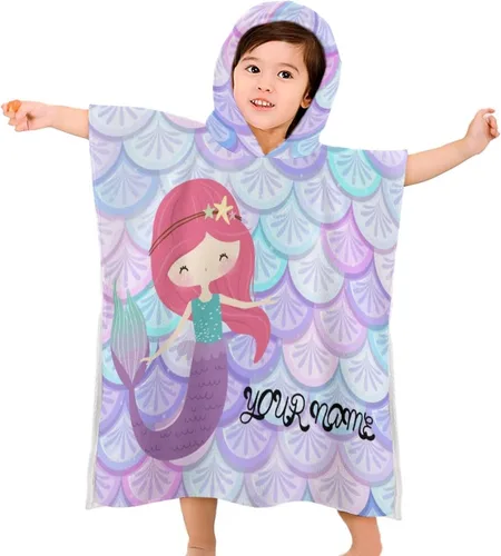 Miniatura 13 de Toalla personalizada con capucha para niños y niñas, con dibujos animados, tren de coche, personalizable, añade tu nombre, toalla de playa Tren