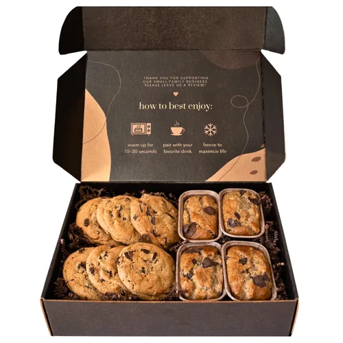 Sweetness Central - Caja de regalo para el día de San Valentín con galletas gourmet de pan de plátano y chispas de chocolate de Sweetness Central,