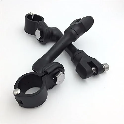 Miniatura 7 de XKMT-Kit de montaje de clavijas de carretera ajustables en ángulo largo negro compatible con bicicleta con tubo de marco de protector de motor
