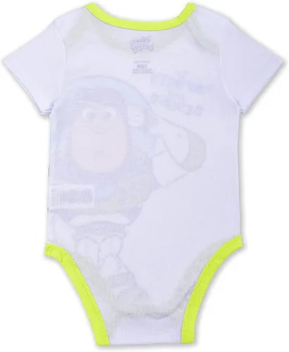 Miniatura 5 de Disney Toy Story Boys Woody, Buzz Lightyear y Rex - Paquete de 3 enterizos para recién nacidos y bebés, color amarilloverdeblanco