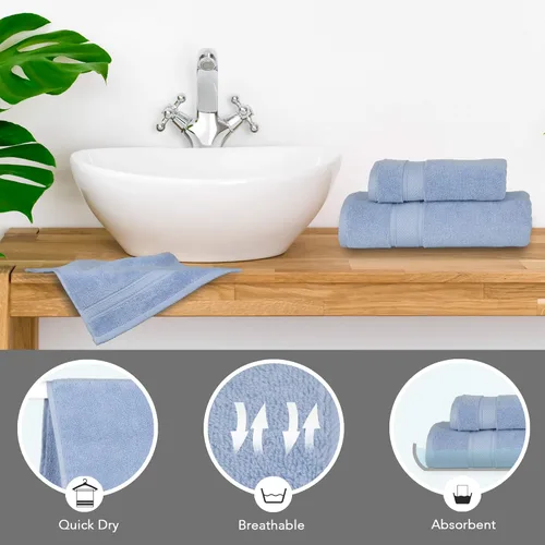Miniatura 4 de NOVA Luxury Linen - Juego de toallas turcas de calidad hotelera para baño (juego de 6 piezas de toallas, azul cielo)