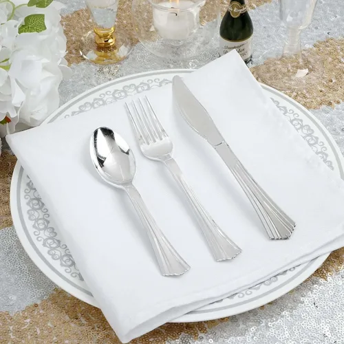 Miniatura 11 de Efavormart - Paquete de 125 cucharas de plástico resistente Chambury de 7 pulgadas, cubiertos de plástico para bodas, cumpleaños, ocasiones de lujo