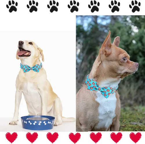 Miniatura 4 de Unique style paws - Collar de perro del Día de San Valentín con pajarita, collar para cachorros con corazón azul, mejor regalo para niños y niñas