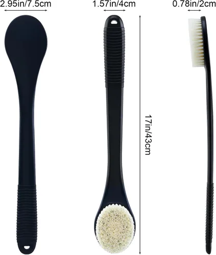 Miniatura 4 de Limpiador de espalda para ducha, cepillo corporal de ducha para limpieza con mango largo para ducha, limpiador de espalda de 17 pulgadas para ducha