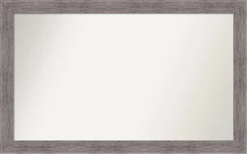 Miniatura 308 de Amanti Art Espejo de baño gris para sobre el fregadero, 31 x 48 pulgadas, espejo de tocador rectangular estrecho de color gris, marco de madera