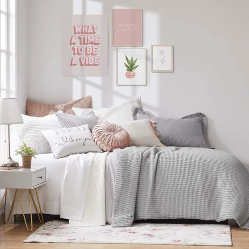 Miniatura 168 de Levtex Home Mills Waffle - Juego de colcha King (122 x 106 pulgadas) con 2 fundas de almohada (36 x 20 pulgadas) - Rubor - Juego de colcha de Blush