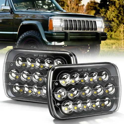 Miniatura 7 de CO LIGHT Faros delanteros LED rectangulares de 7 x 6, 5 x 7, haz alto/bajo, faros delanteros sellados compatibles con Cherokee XJ Wrangler YJ