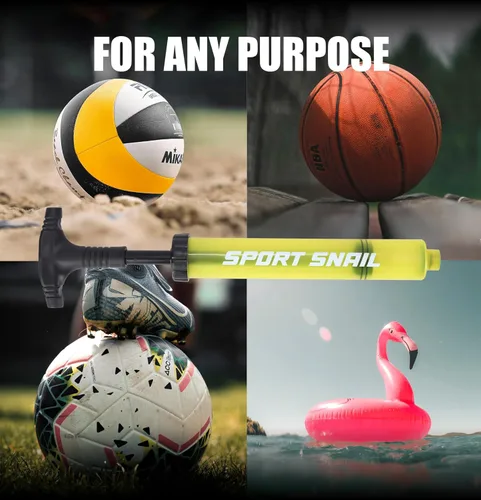 Miniatura 7 de Bomba de mano para pelotas – Bomba de aire portátil con aguja de 3 piezas y estuche compacto – Inflador deportivo pequeño – Voleibol, fútbol