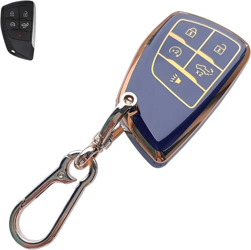 Miniatura 18 de Compatible con funda para llavero Chevy con llavero – Funda de TPU suave negra para Chevy Equinox Impala Malibu Camaro Cruze Sonic Terrain 5 botones
