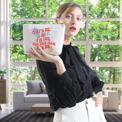 Miniatura 5 de WCGXKO Nuc Med Technologist Gift Xray Tech Gift It's Me Hi I'm the Nuc Med Tech It's Me Zipper Bag Bolsa de maquillaje, Nuc Med Tech, Cremallera