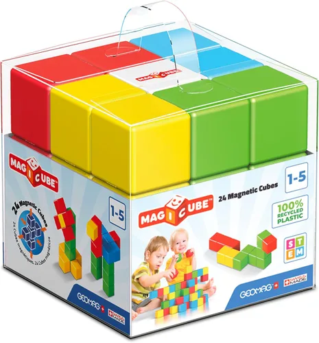 Miniatura 10 de Geomag Magicube 8 bloques magnéticos – Bloques de construcción magnéticos para niños de 1 a 3 años, juguetes Montessori para niños de 1 año