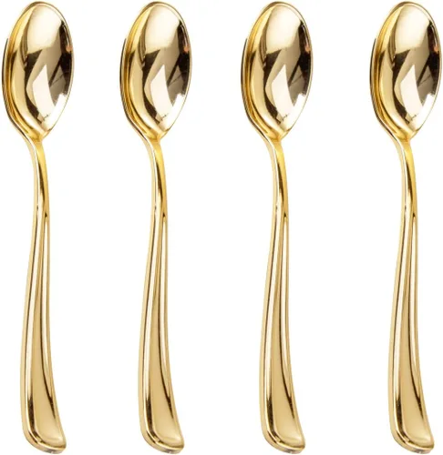 Miniatura 15 de Liacere 200 tenedores de plástico dorados, pesados, tenedores resistentes de 7.4 pulgadas, cubiertos de plástico dorado perfectos para fiestas