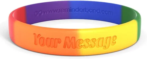 Miniatura 40 de Reminderband - Pulsera clásica de silicona 100% personalizada – Pulsera de goma de silicona personalizada – Personalizable, eventos, regalos, apoyo