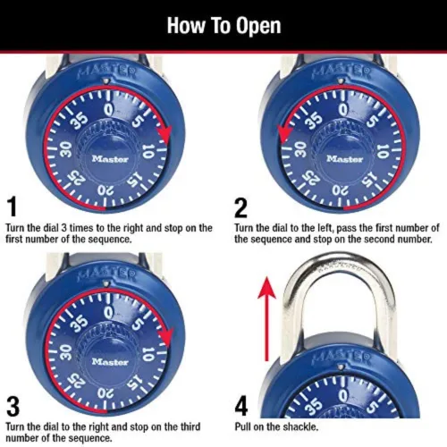 Miniatura 5 de Master Lock 1530DCM Locker Lock Combination Padlock, 1 Count (Pack of 1) Colors May Vary