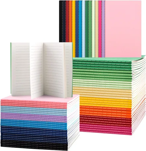 Miniatura 10 de Paquete de 150 mini cuadernos coloridos de bolsillo en blanco, diarios a granel, cuadernos pequeños de 3.5 x 5.5, 30 hojas/60 páginas, mini