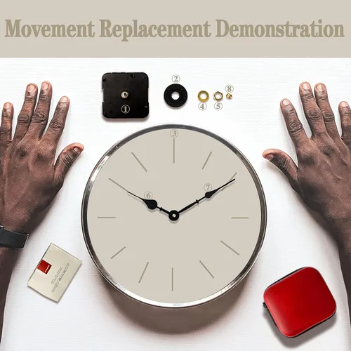 Miniatura 5 de Mecanismo de reloj de pared, de cuarzo, para armar uno mismo, a batería. Repuestos para reparar mecanismos. No incluye agujas indicadoras de horas