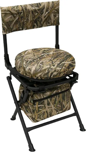 MDSTOP Silla de Caza Giratoria de 360 Grados para Ciegos Terrestres, Asiento de Caza Plegable, Silla de Pesca, Ligera, Portátil, Cojín Acolchado