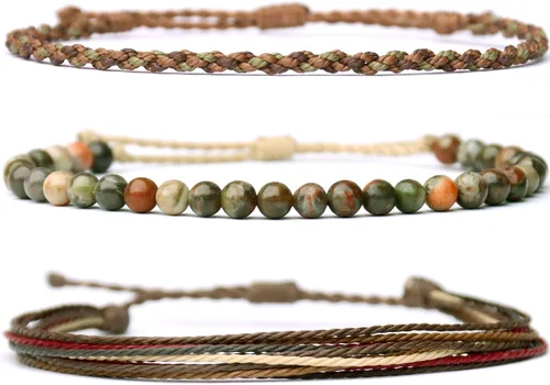 Miniatura 7 de Pulsera curativa hecha a mano con cuentas de piedra natural, regalo para hombres, pulsera de cuerda ajustable