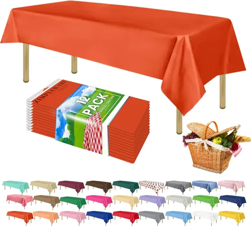 Miniatura 10 de Zimpleware - Mantel redondo de plástico para fiestas de 213 cm (84 pulgadas) de diámetro (paquete de 1, 6 y 12 unidades)