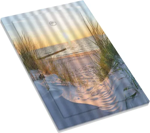 Miniatura 3 de Placa de pared de 1 cuadrilla, diseño de playa, océano, amanecer, mar, atardecer, cubierta de interruptor de luz en blanco, decorativo, sin