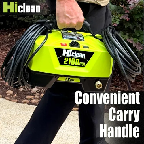 Miniatura 7 de Hiclean Lavadora a presión eléctrica de 2100 PSI – Lavadora portátil para detalles de automóviles, patios, vallas y limpieza al aire libre, diseño