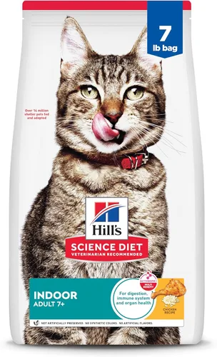 Hill’s Science Diet Alimento seco para gatos de interior., Adultos 7+