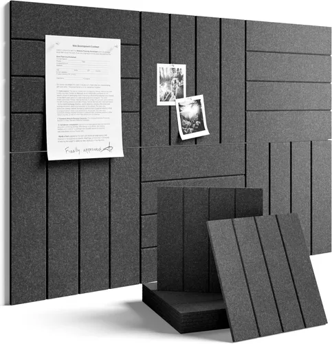 Miniatura 87 de Tablero de anuncios de fieltro grande de 36 x 24 pulgadas, alternativa al tablero de corcho – Paquete de 6 con 40 pestañas adhesivas extraíbles