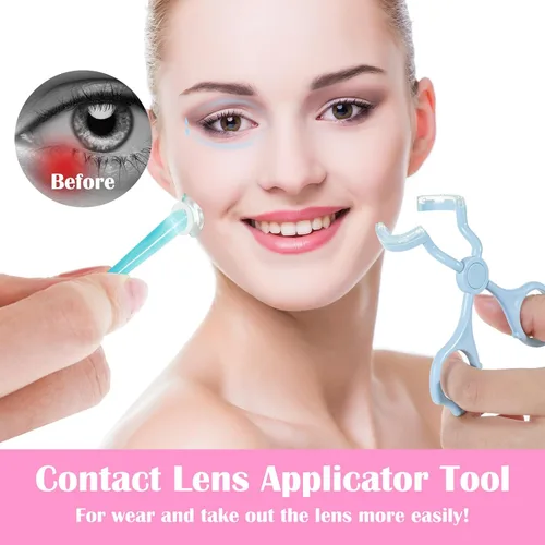 Miniatura 3 de Herramienta aplicadora de lentes de contacto, inserto/removedor de ayudante de contacto, juego de herramientas de aplicador con abridor de ojos
