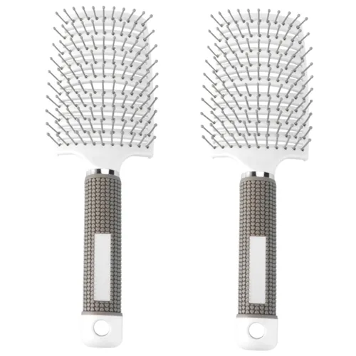 Beavorty 2 unids cepillo de pelo curvado desenredante peine ergonómico tipos de cabello ligero portátil para viajes cuero cabelludo amigable