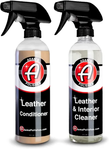 Adam's Polishes Kit de cuidado de cuero – Limpiador y acondicionador de cuero Suministros de limpieza de automóviles | Protección UV para accesorios