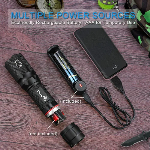 Miniatura 3 de Kit de Linterna de Luz Negra DaskFire, 2 en 1 LED UV 395nm con 500LM de Destacado, 4 Modos, Antorcha Ultravioleta para Detección de Orina