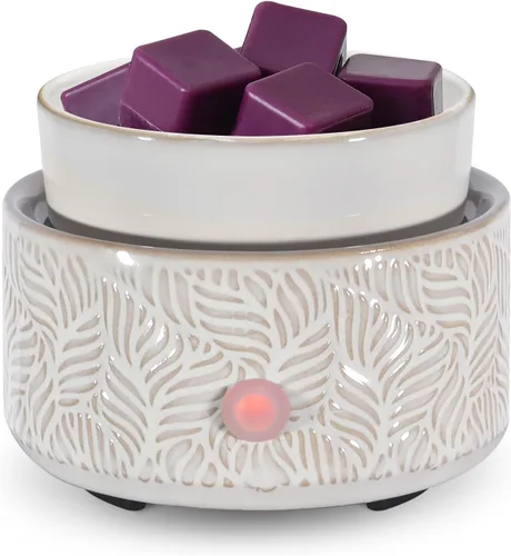 Miniatura 7 de Calentador eléctrico de cera de 4-en-1, calentador de velas para derretir cera perfumada, lindo quemador de fragancias de cera de cerámica