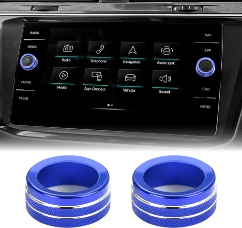 Miniatura 12 de Auovo Fundas para perilla de radio compatibles con accesorios Volkswagen VW, Tiguan Taos, Jetta, Atlas, Arteon, golf, aleación de aluminio, cubierta
