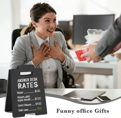 Miniatura 3 de Letrero divertido para escritorio de oficina, placa de humor con texto en inglés "Responder Desk Rates", regalo sarcástico divertido para compañeros