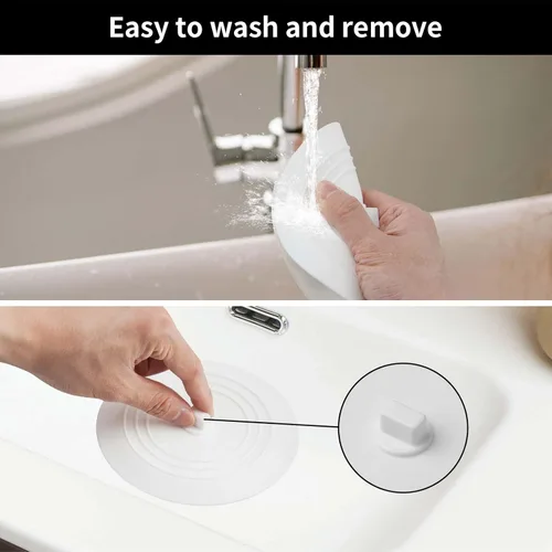 Miniatura 4 de Vaincre 2 piezas de tapón de drenaje de bañera - 5" de silicona para cocina y baño, tapón de agua para cabello y ducha, tapón de drenaje de bañera